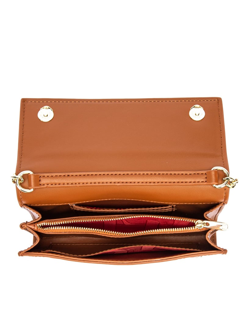 Small Crossbody Bag for Women,Cell Phone Purse Women's Shoulder Handbags Wallet Purse with Credit Card Slots Gold Hardware Chain Purses Shoulder Bag(Brown)
