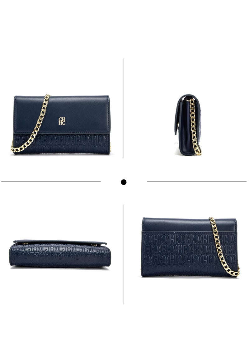Small Crossbody Bag for Women,Cell Phone Purse Women's Shoulder Handbags Wallet Purse with Credit Card Slots Gold Hardware Chain Purses Shoulder Bag(Blue)