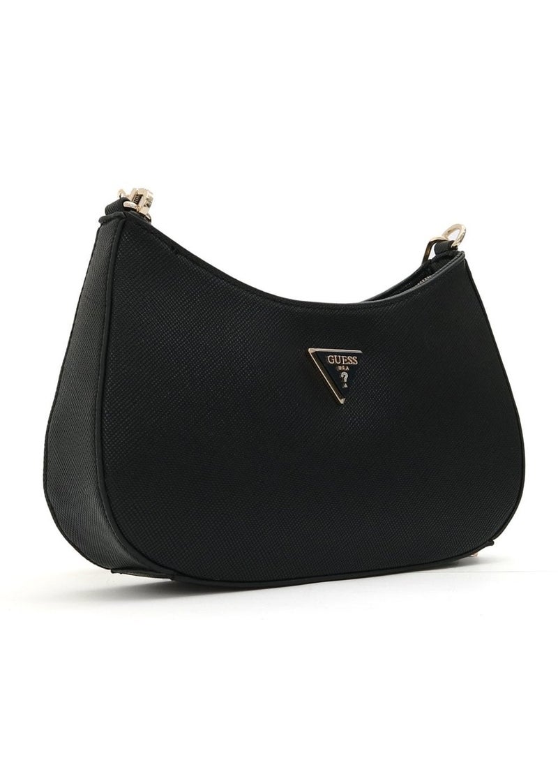 Ladies' Fashion Zipper Shoulder Bag Black