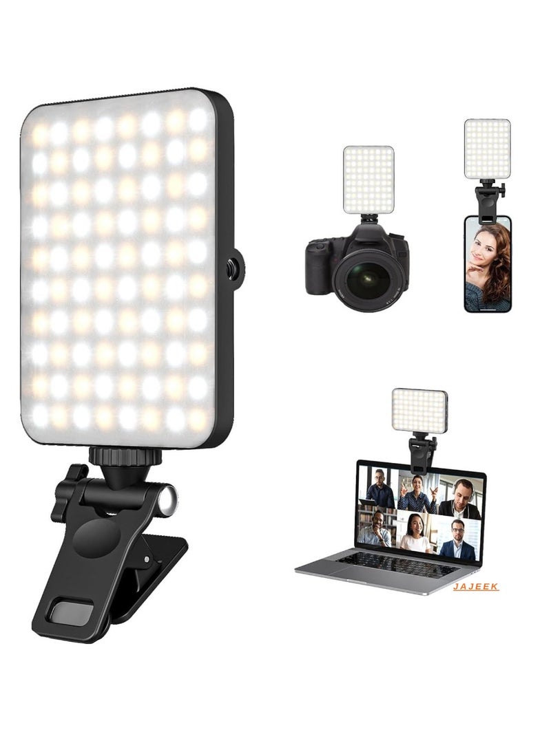 New LED Selfie Light – 60 LED Rechargeable 2200mAh Cell Phone Fill Light, 7 Modes & 10-Level Brightness, Portable Clip-On Light for Photography & Video Calls