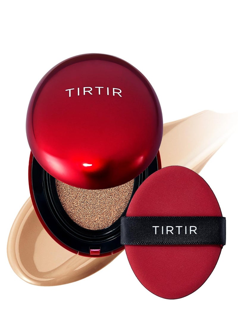 TIRTIR Mask Fit Red Cushion Foundation | Full coverage, Weighless, Skin fit, Satin Glow Finish, Korean cushion foundation (#33N Macchiato, 0.63 Fl Oz (Pack of 1))