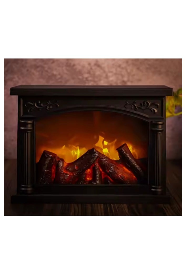 Electric Fireplace LED Fireplace Lanterns Decorative Flameless Led Lantern Battery and USB Operated Wood Burning Fireplace