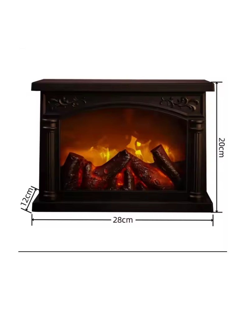 Electric Fireplace LED Fireplace Lanterns Decorative Flameless Led Lantern Battery and USB Operated Wood Burning Fireplace