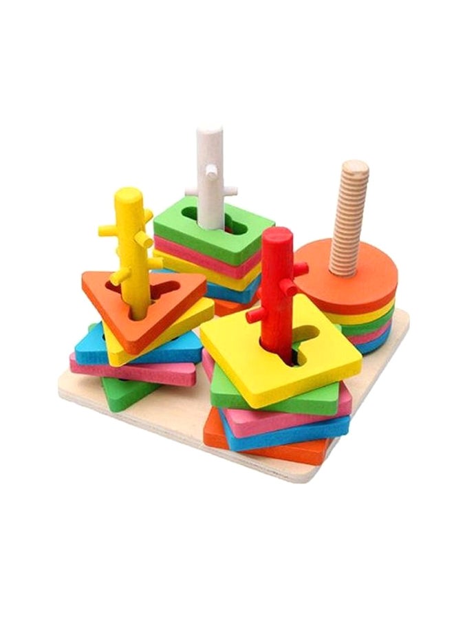 Wooden Pillar Matching Shape Toy