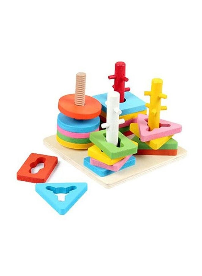 Wooden Pillar Matching Shape Toy