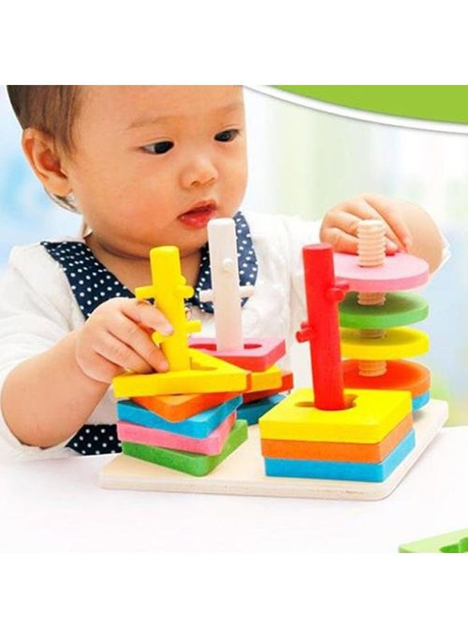 Wooden Pillar Matching Shape Toy