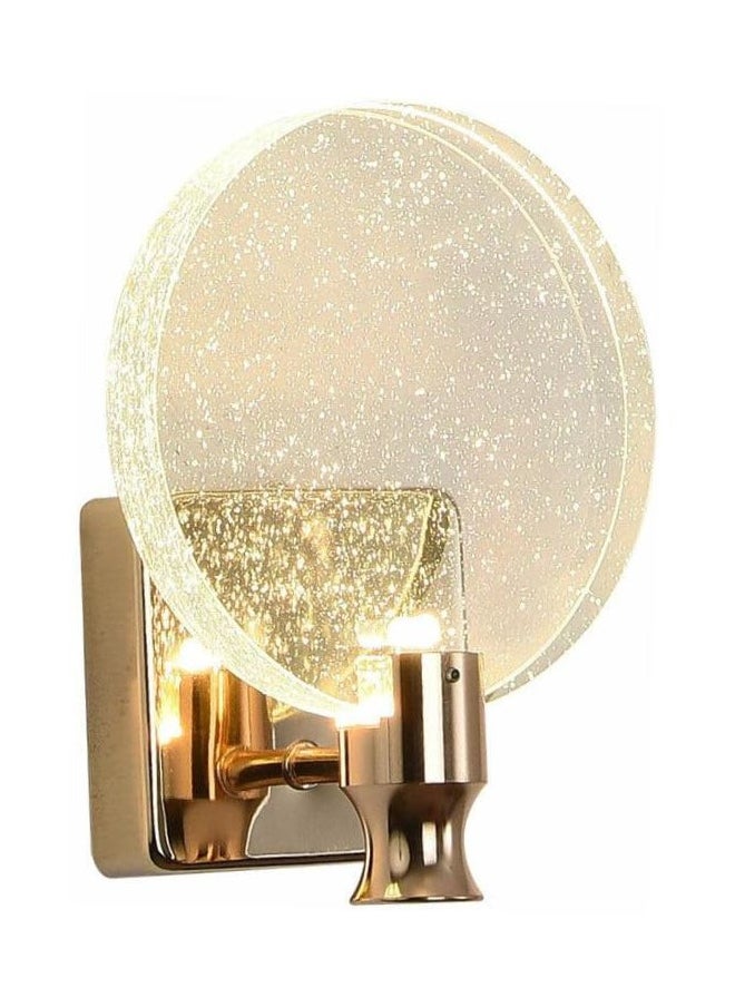 AFN LIGHTINGS Modern LED Wall Light with Crystal Bubble Glass Shade, 4000K Natural White Wall Sconce for Bedroom, Living Room, Bathroom Mirror Front Lamp, Makeup Lighting Fixture, 16cm