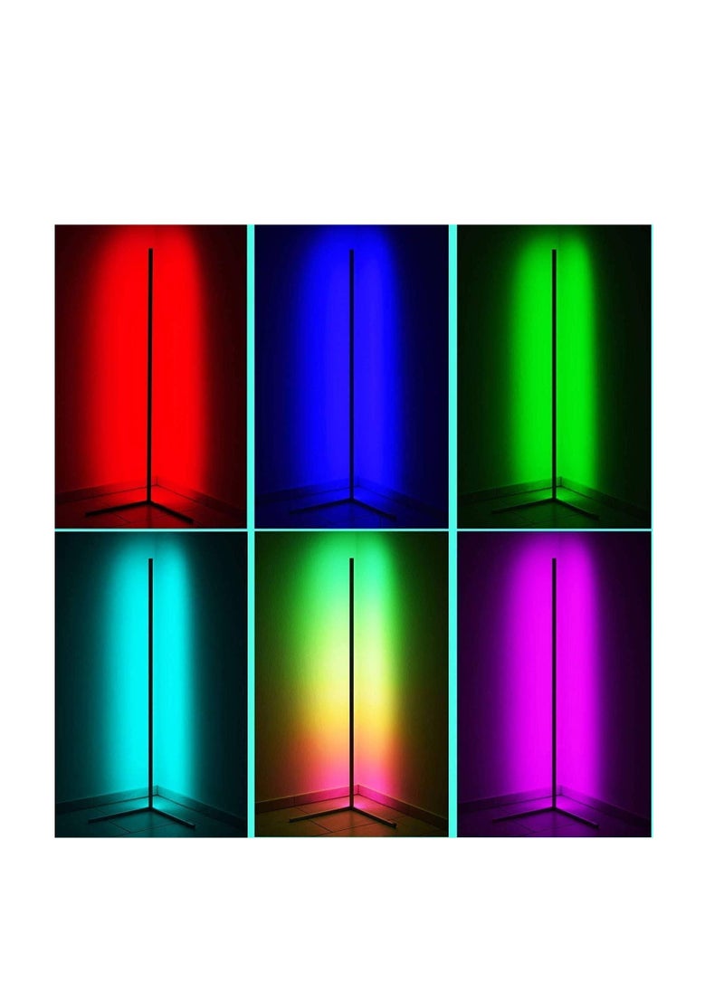 Smart RGB Corner Floor Lamp Adjustable Brightness Voice Control Color Changing LED Minimalist Nordic Floor Lamp With Remote