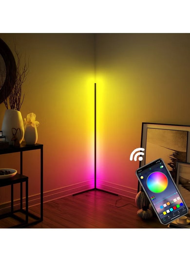 Remote Control RGB LED Corner Floor Lamp 1.2m