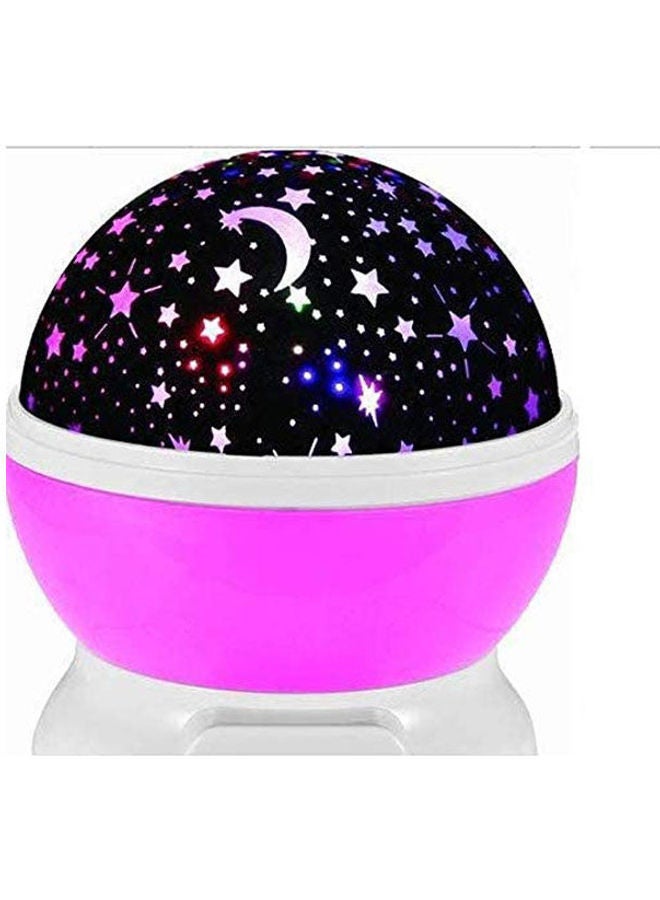 Romantic Rotating Star Moon Sky Rotation Night Projector Light Lamp Pink 14.6 x 13.6 x 13.4cm