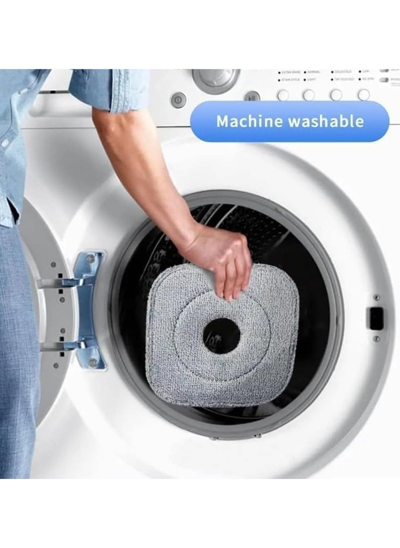 Spin Mop with 360° Self Separation System, 4 Microfiber Rugs, Mop Bucket with Wringer Set for Floor Cleaning, Efficient Wet and Dry Cleaning - Grey
