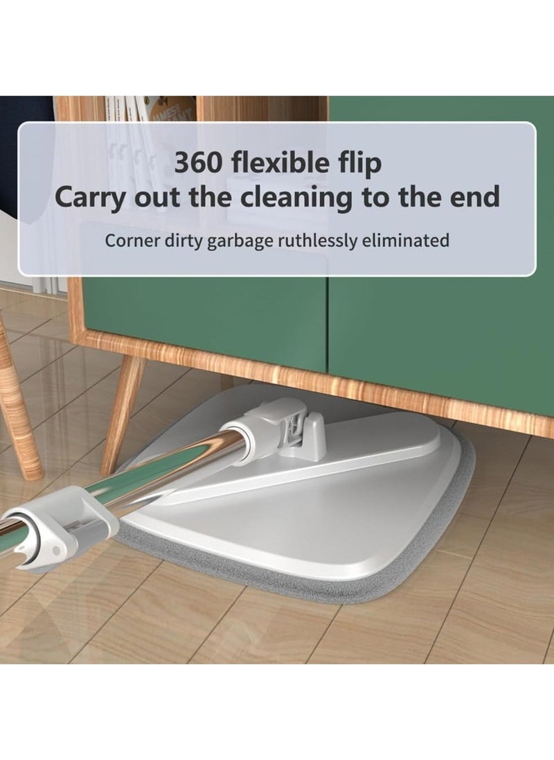 Spin Mop with 360° Self Separation System, 4 Microfiber Rugs, Mop Bucket with Wringer Set for Floor Cleaning, Efficient Wet and Dry Cleaning - Grey