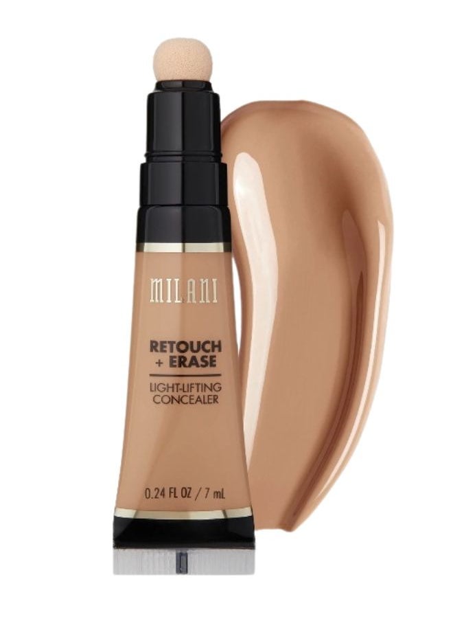 Milani Retouch + Erase Lifting Concealer 7ml - Shade 06 Deep Honey – Full-Coverage Lightweight Concealer for Flawless Skin, Brightening Effect, and Long-Lasting Wear