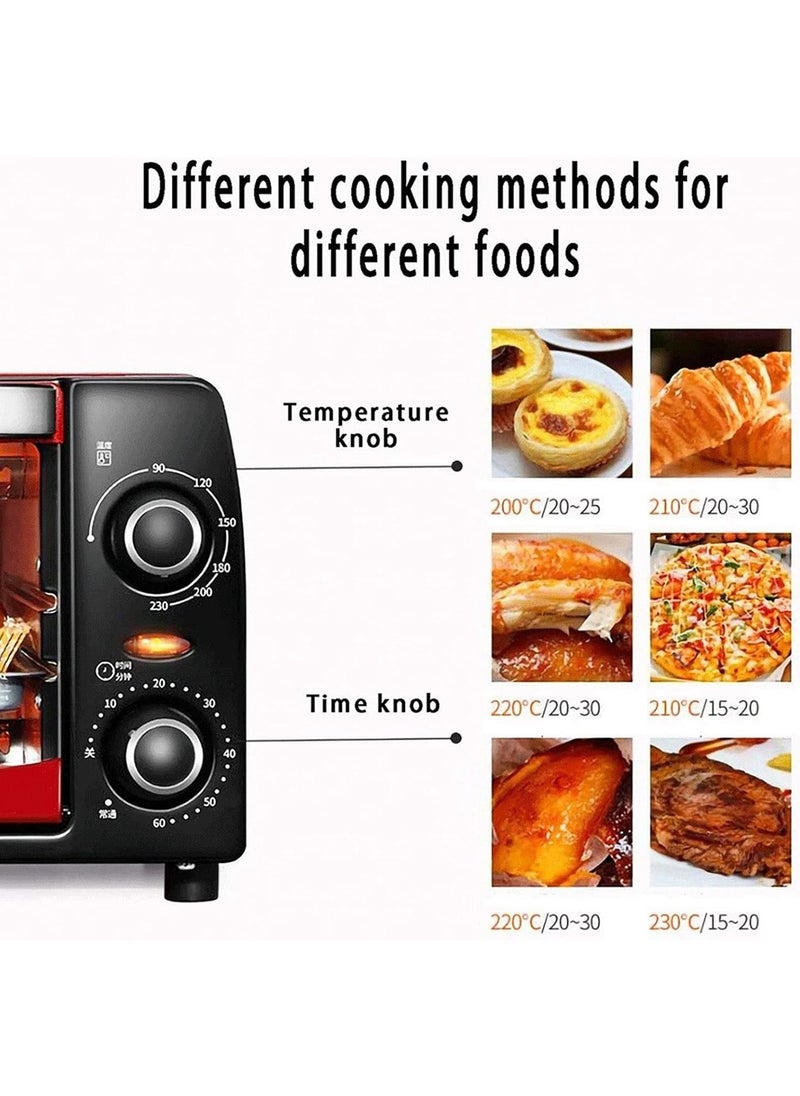 Electric Oven Household Multi-Function Mini Oven 12L Capacity for Household Cakes, Pizza Baking, Bread Fermentation