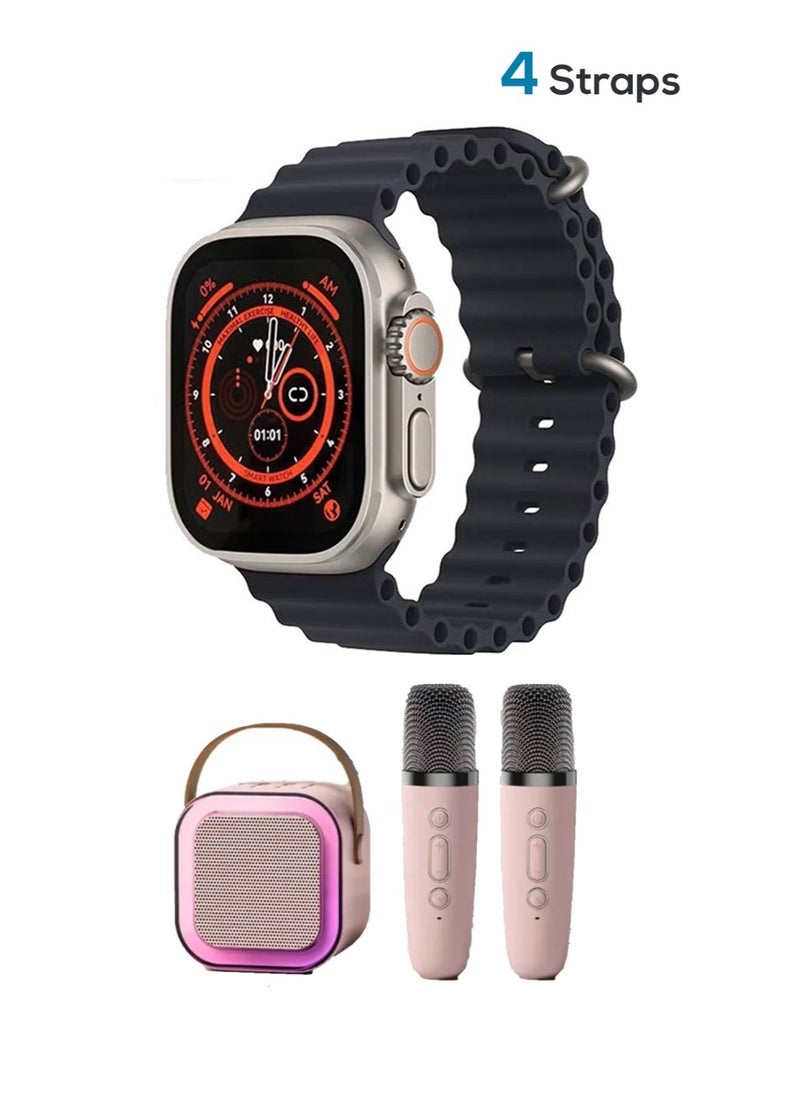 BSNL 3 in 1 Smart Watch Ultra 2 with Wireless Speaker With 2 Mic + 4 Straps Full Touch Color Screen Bluetooth Calling Health and Sports Smartwatch Multicolor