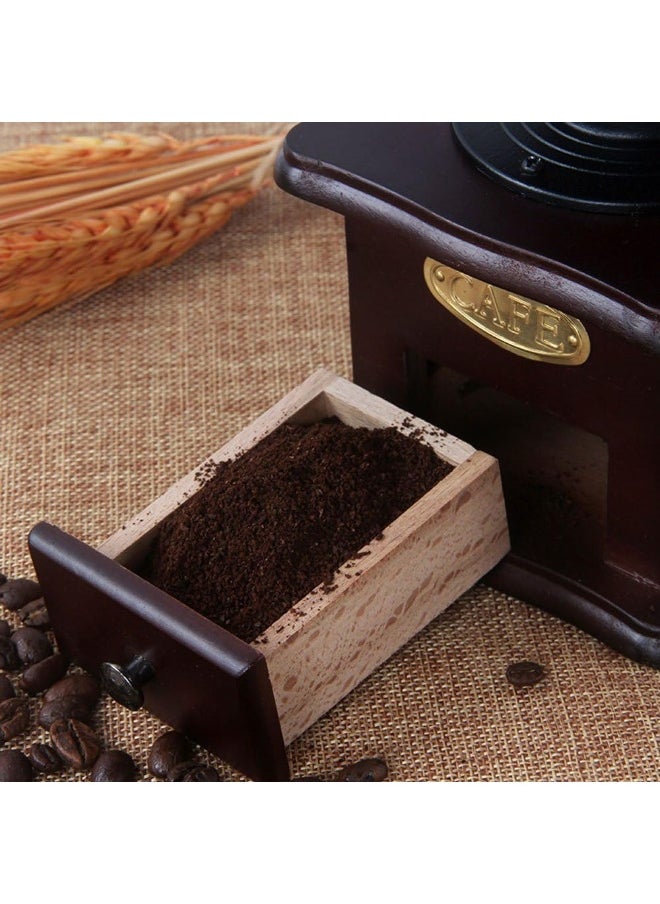 Manual Coffee Grinder Antique Cast Iron Hand Crank Coffee Mill With Grind Settings & Catch Drawer