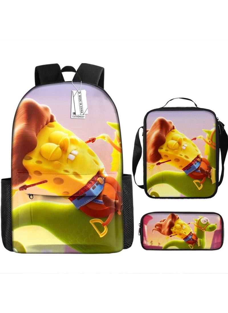 Printed backpack polyester schoolbag large-capacity cross-body bag student-ZZ-Garfield (universal standard three-piece set) - 7 - 37