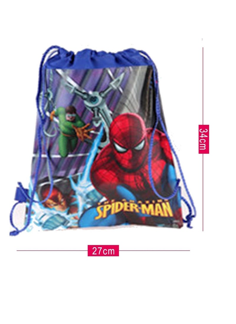 Drawstring Bag for Boys/Girls Travel Storage Package Cartoon School Backpack Children Kids Birthday Party Favors Bags 10 pcs (Spiderman Style 3)