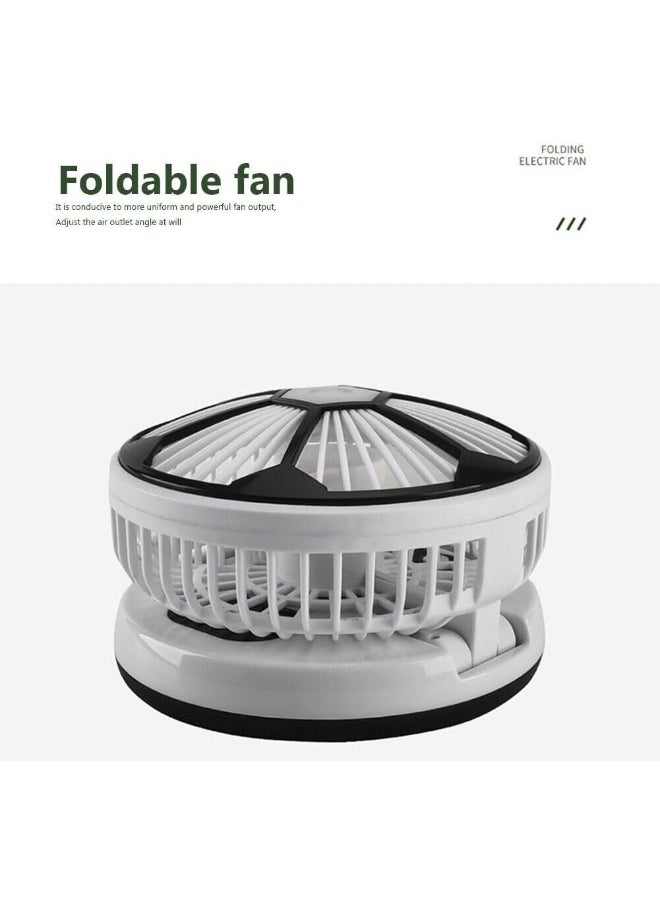 Mini Folding Portable Desk Fan Air Cooler Rechargeable Scalable Outdoor Tourism Home Night Light