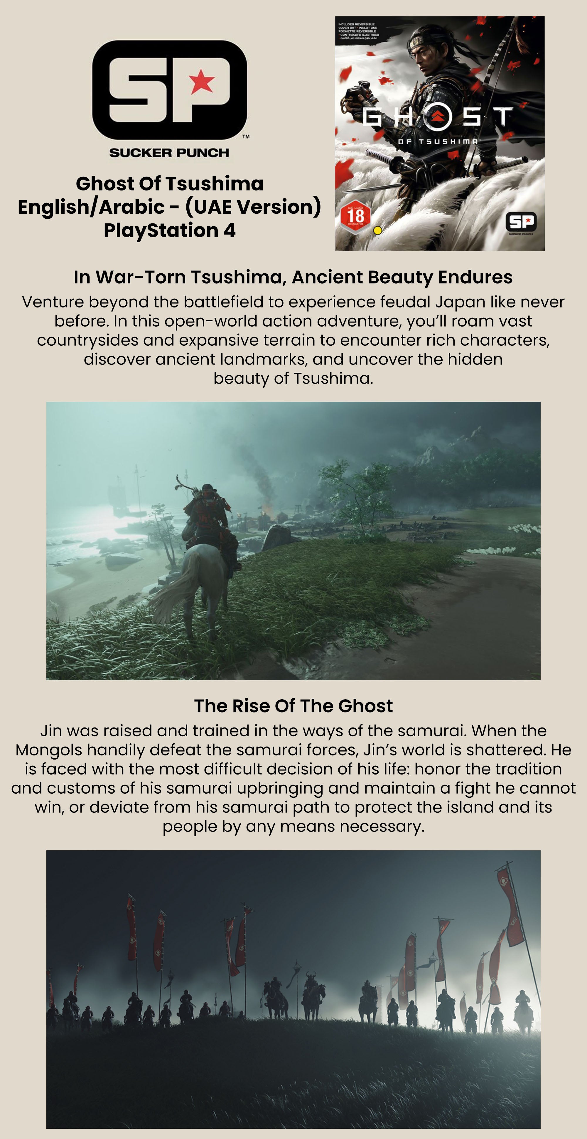 Ghost of Tsushima (English/Arabic) - UAE Version - Adventure - PlayStation 4 (PS4)