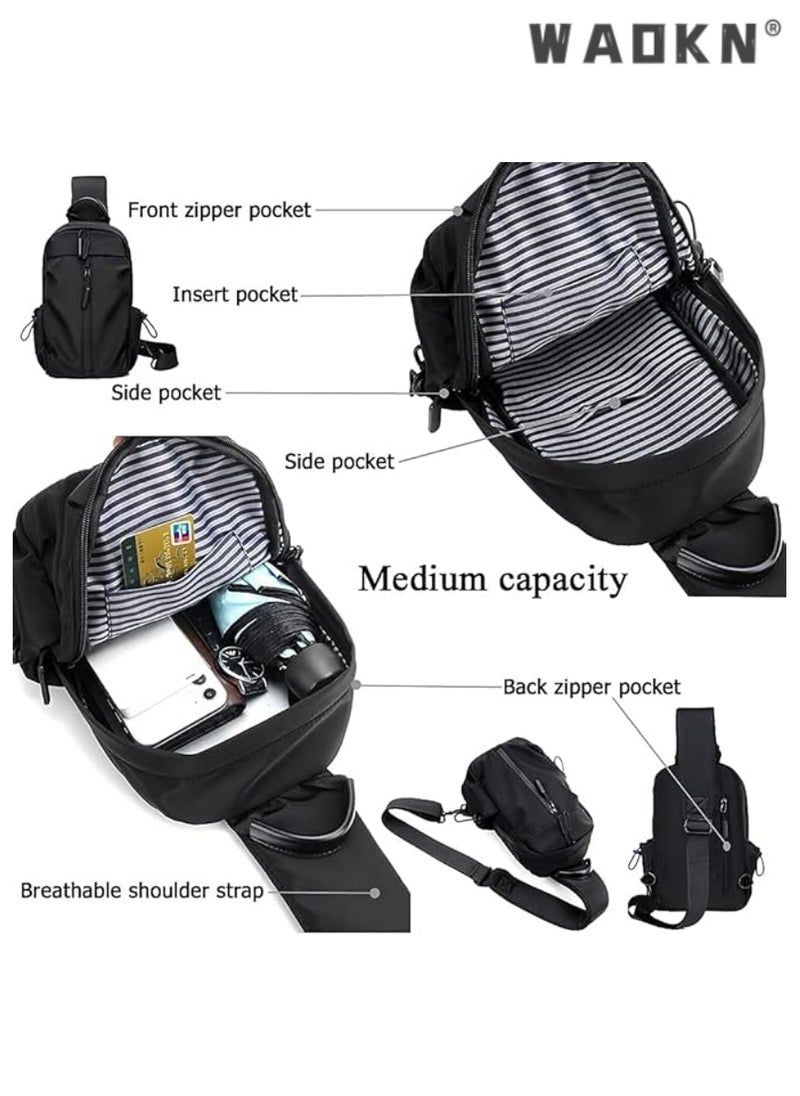 Trendy Slanted Single Shoulder Chest Bag, Travel Sports Casual Bag with USB Charging Interface