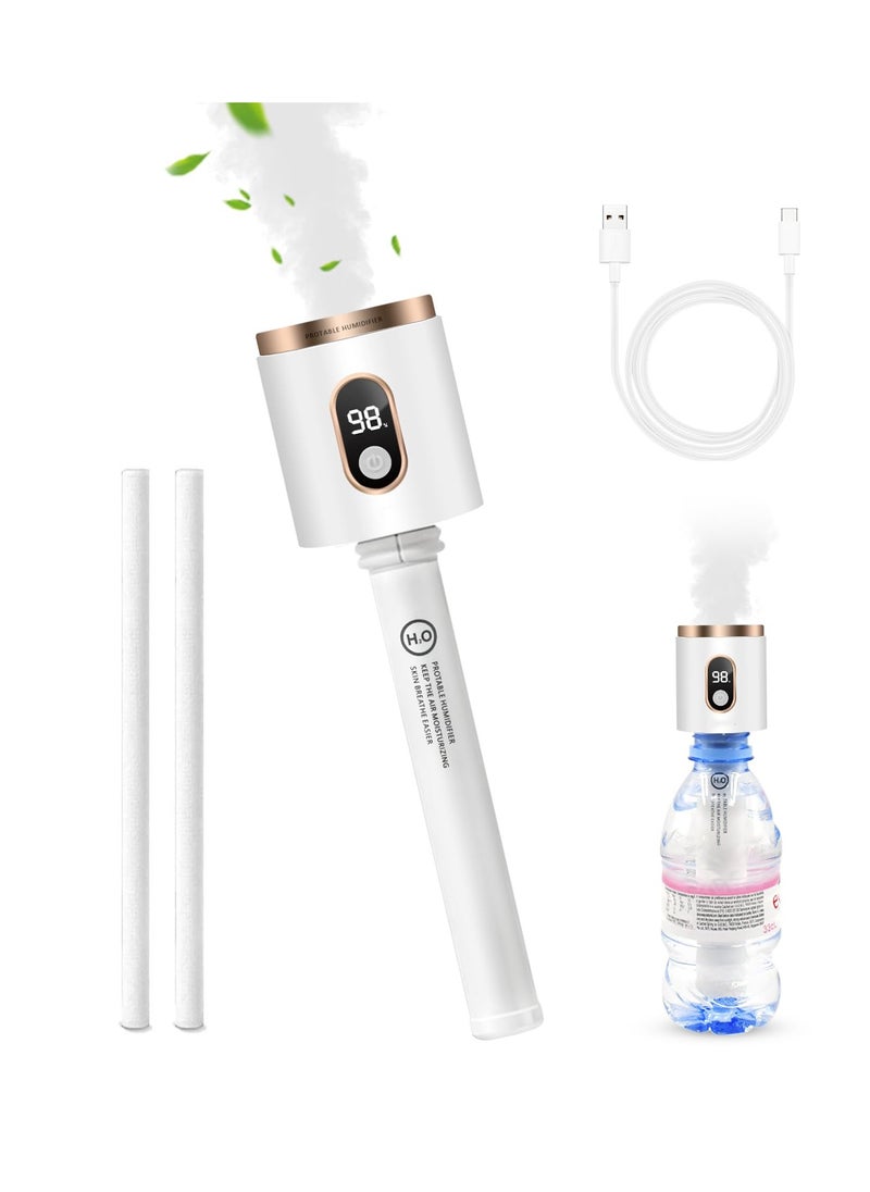 Portable Travel Humidifiers, USB Rechargeable Humidifier, Ultra Quiet, Container Diversity, No Water Auto Power Off, Water Replenishing Sprayer meter for Hotel, Office, Home, Bedroom