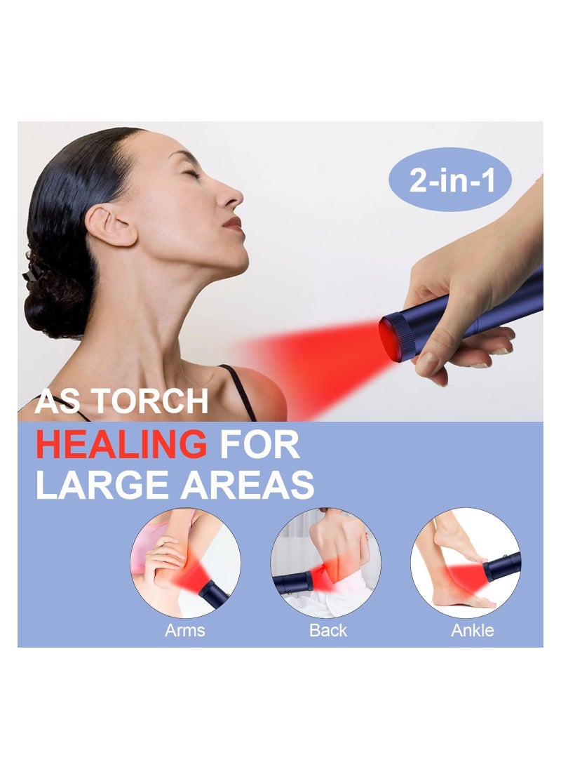 Tashi Infrared Light Therapy Device for Cold Sores, Canker Sores, and Pain Relief in Lips, Mouth, Nose, Ears, Joints, and Muscles with Removable Tip for Targeted Treatment.