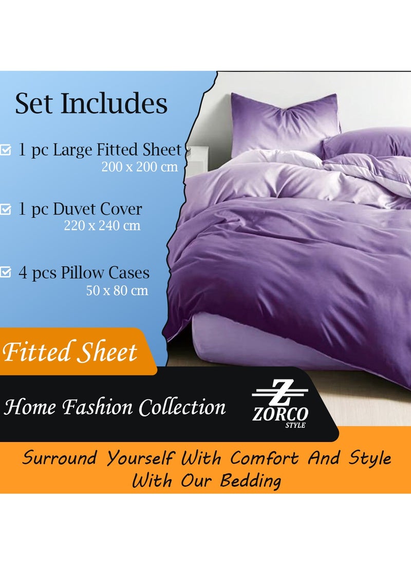 Hotel Duvet Cover Set 6 Pieces Cotton King Size Luxurious Bedding Set, Modern and Attractive Bedding Set with 1xFitted Sheet, 1xDuvet Cover, 4xPillow Cases