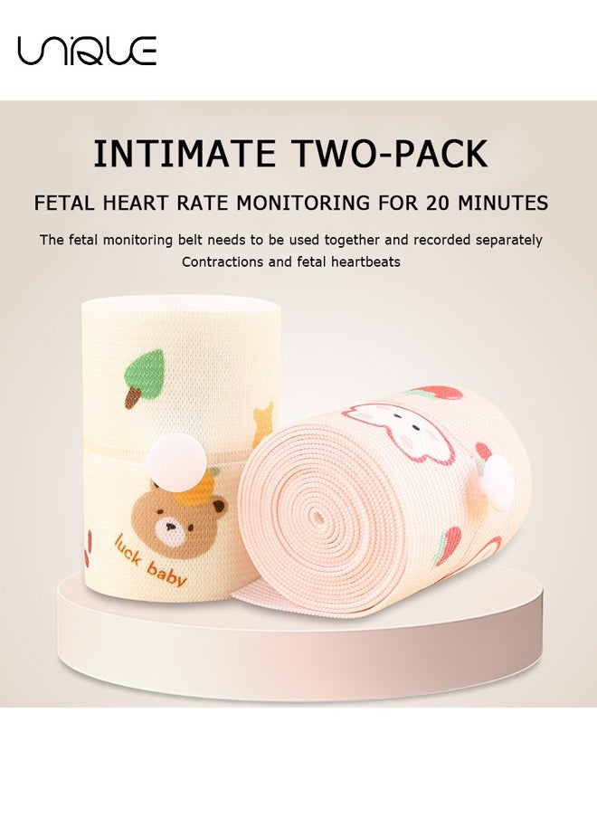 2Pcs Fetal Monitor Heartbeat Belt - Widen Monitoring Tape - Professional Monitoring Bandage Strap for Pregnant Women - Fetal Heart Monitoring Belt - Belt Heart Monitor Tool