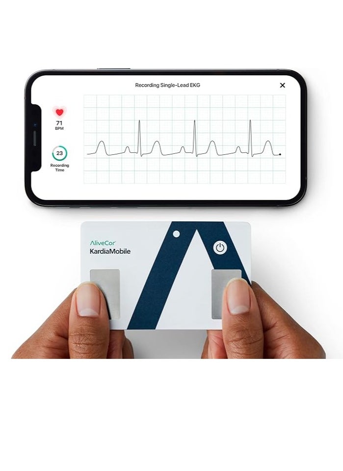 KardiaMobile Card Wallet-Sized Personal EKG Device - Record Single-Lead EKGs On The Go and Detect Irregular Heartbeats