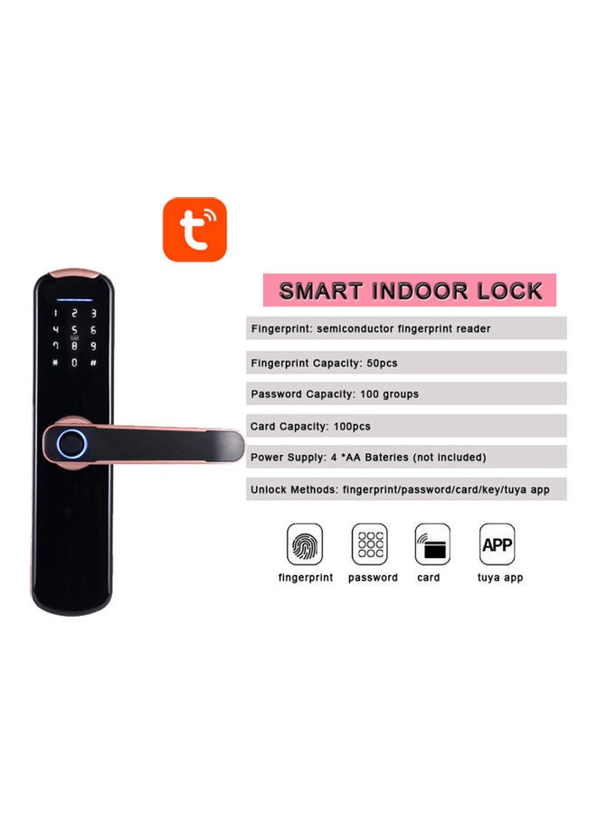 Tuya Fingerprint Indoor Electronic Lock Black