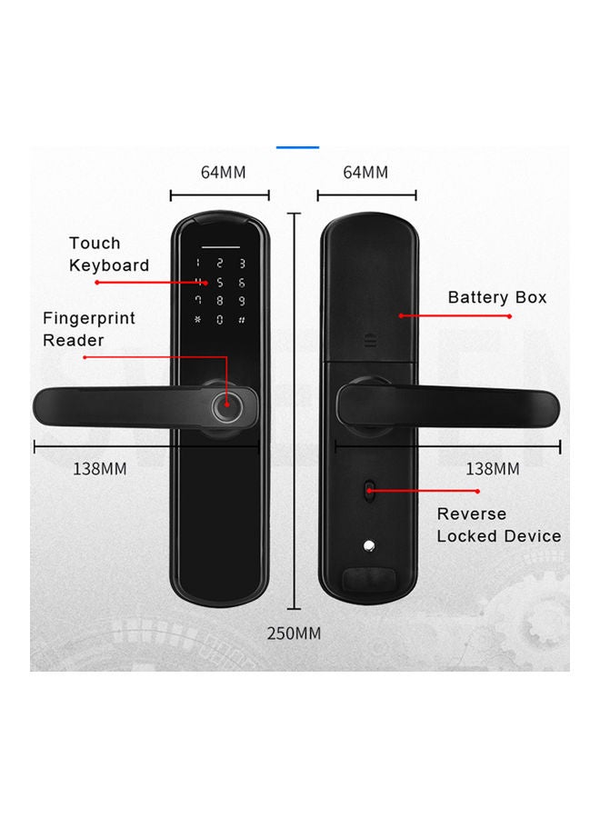 Tuya Fingerprint Indoor Electronic Lock Black