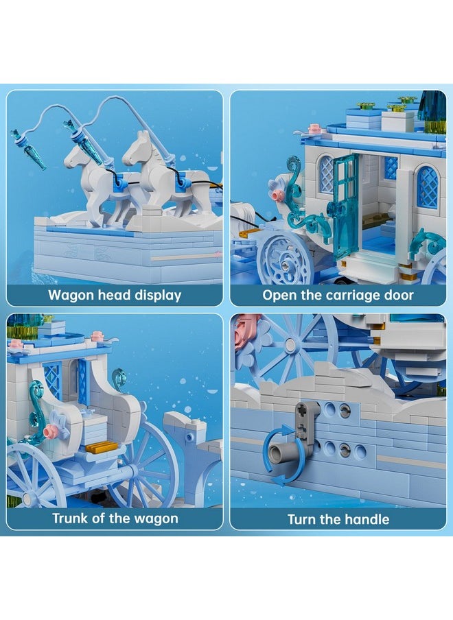 Princess Carriage Building Sets, White Horse Royal Carriage Toy Blocks Kits, Friend Christmas Decoration Models For Girls Kids And Adults, 10161 (1214 Pieces)