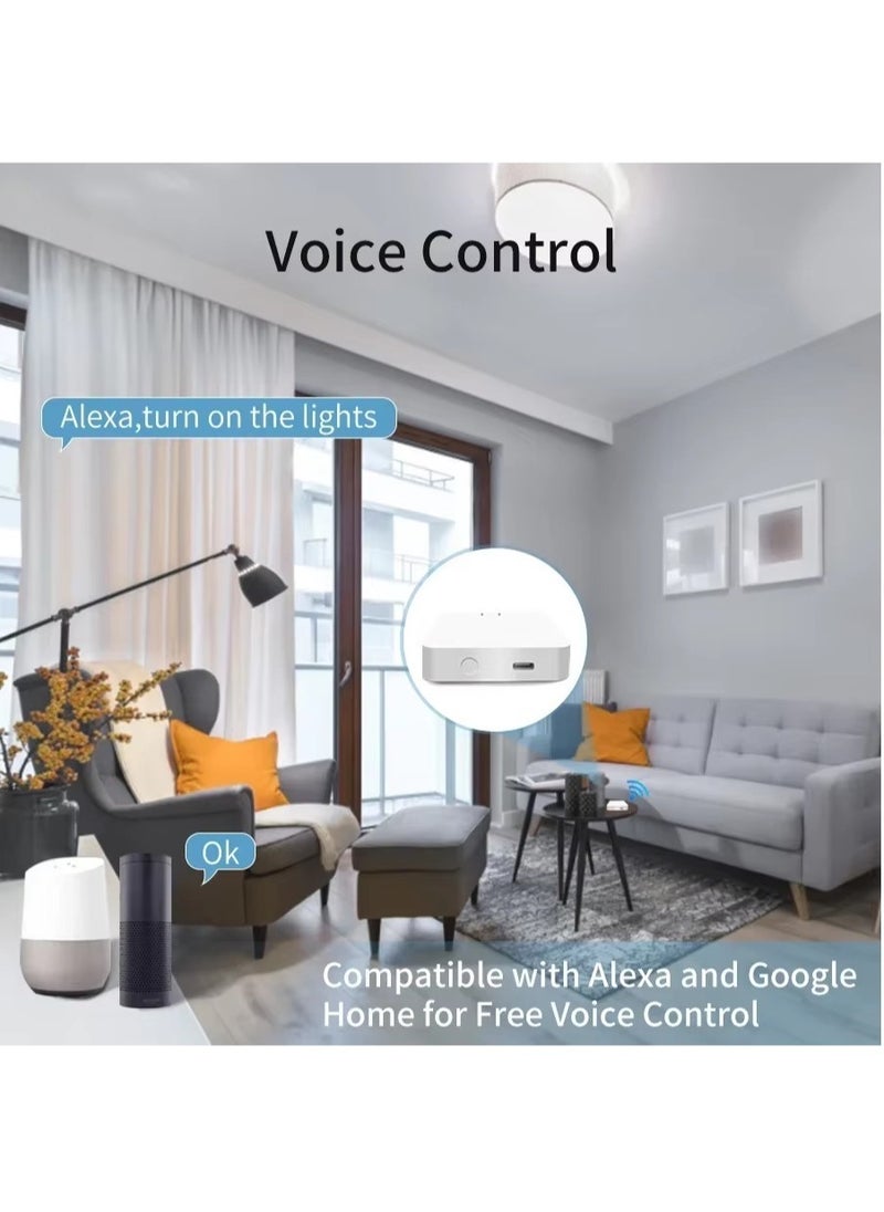 Tuya Zigbee Gateway Hub, Wireless Remote Controller Smart Home Bridge, Work with Tuya ZigBee Smart Products, Support 2.4GHz WiFi, Compatible with Smart Life, Alexa, Google Assistant to Voice Control