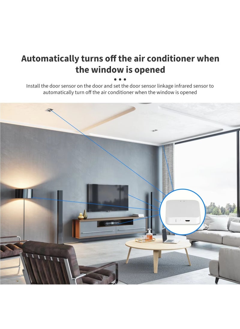 Tuya Zigbee Gateway Hub, Wireless Remote Controller Smart Home Bridge, Work with Tuya ZigBee Smart Products, Support 2.4GHz WiFi, Compatible with Smart Life, Alexa, Google Assistant to Voice Control