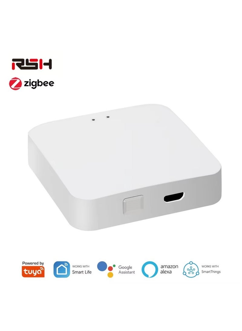 Tuya Zigbee Gateway Hub, Wireless Remote Controller Smart Home Bridge, Work with Tuya ZigBee Smart Products, Support 2.4GHz WiFi, Compatible with Smart Life, Alexa, Google Assistant to Voice Control