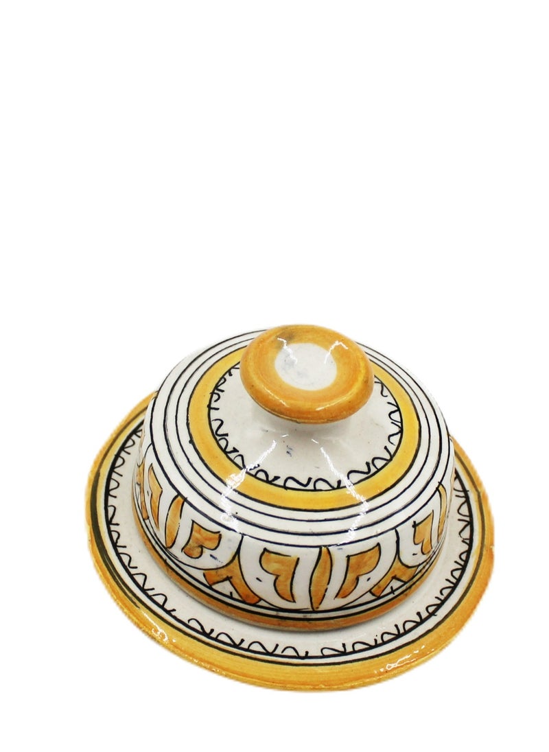 Moroccan Handmade Hand Painted Sugar Pot 9.5 Cm