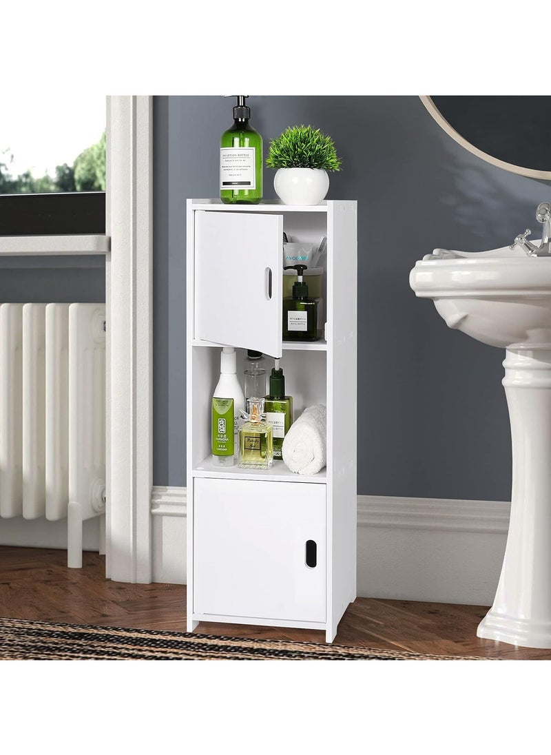 Bathroom Cabinet Bathroom Corner Storage Organizer Shelf Stand White 25x80x22cm