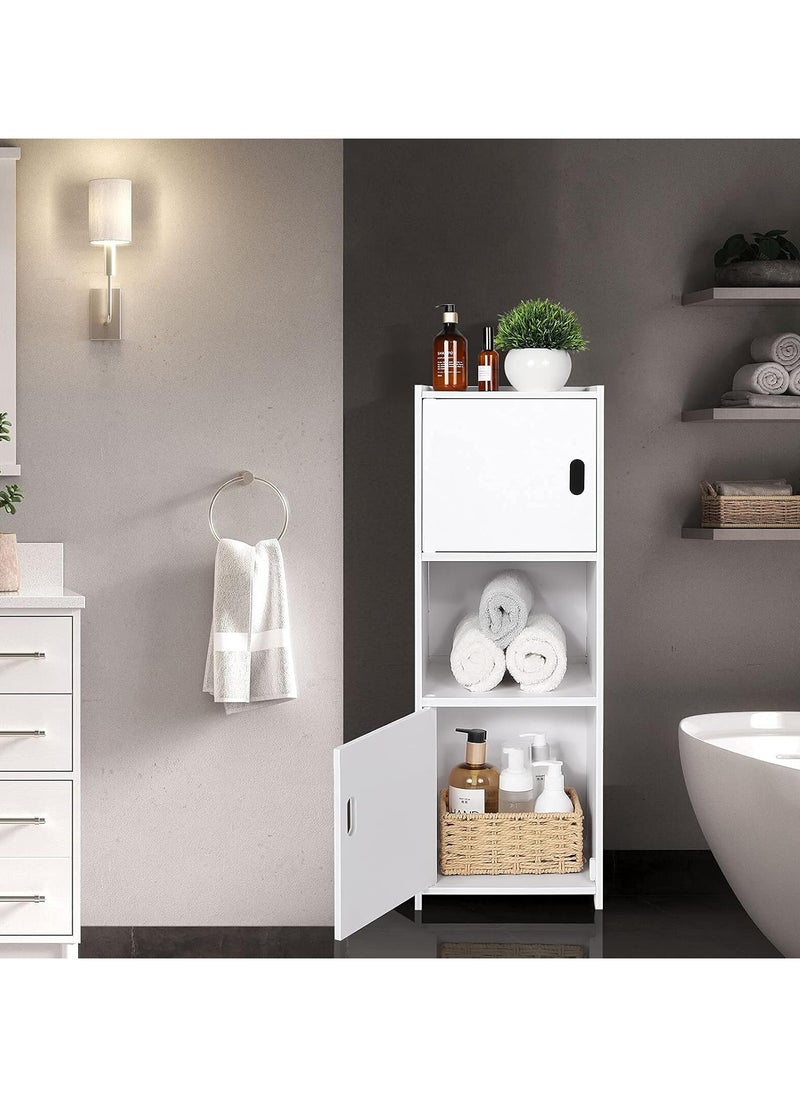 Bathroom Cabinet Bathroom Corner Storage Organizer Shelf Stand White 25x80x22cm