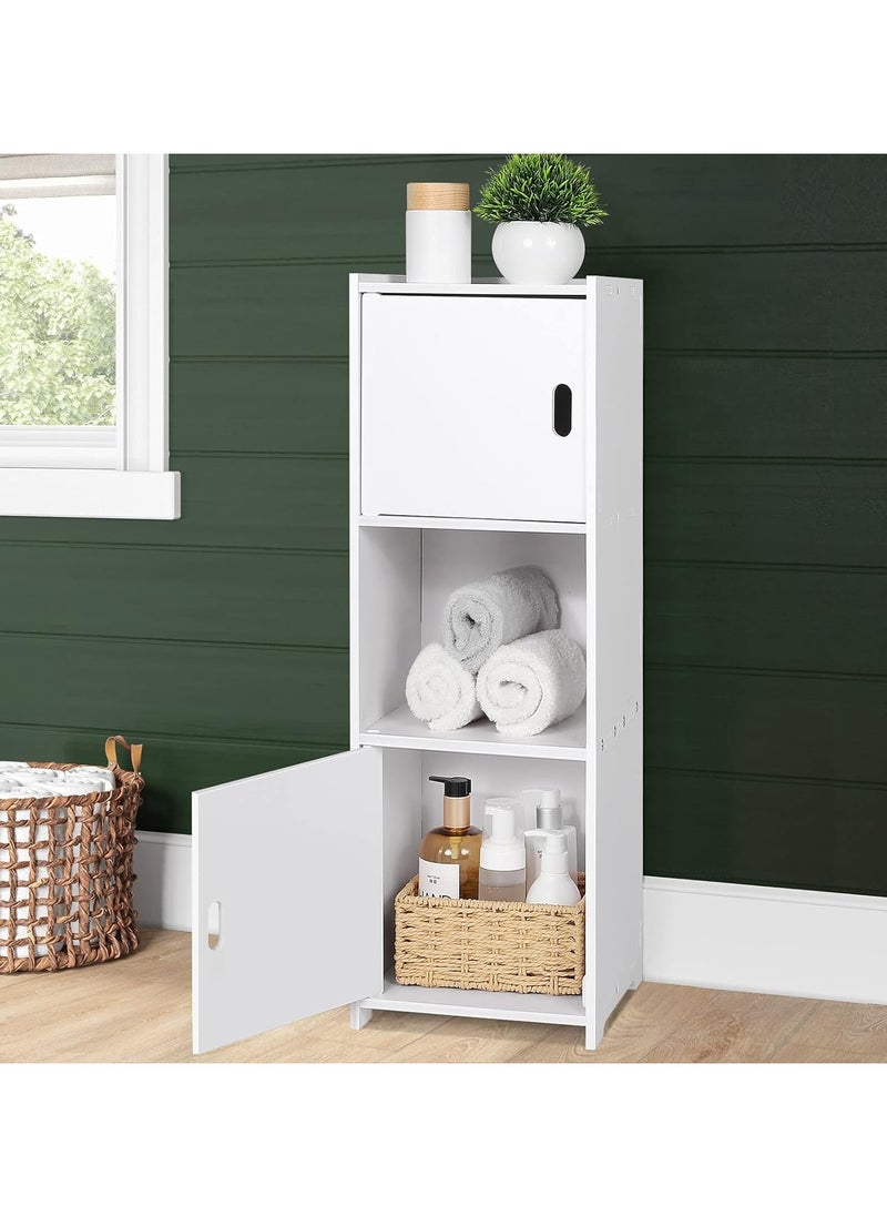 Bathroom Cabinet Bathroom Corner Storage Organizer Shelf Stand White 25x80x22cm