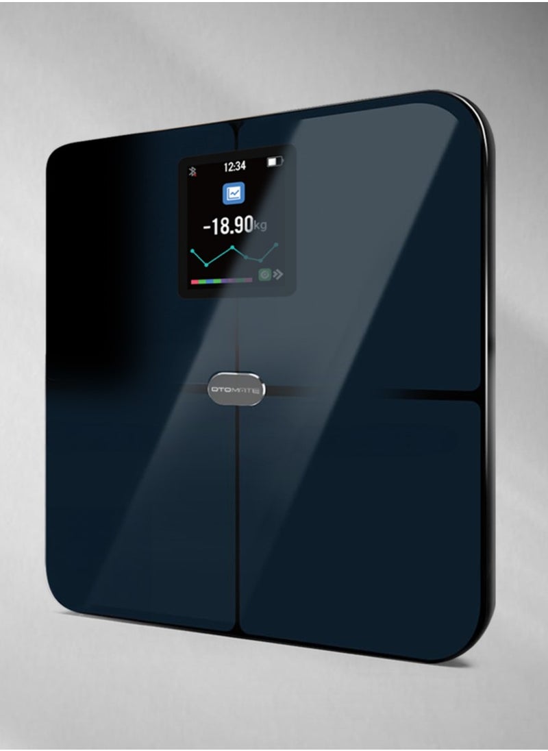 Personal Smart Body Scale Upto 180Kg 0.1Kg Bluetooth Large Tft Colour Screen Accurate Weight Tracking Monitors Heart Rate Tracks Body Fat Easy App Sync Google Fit, Apple Health, Fitbit Full Body Report Automatic Profile Identification