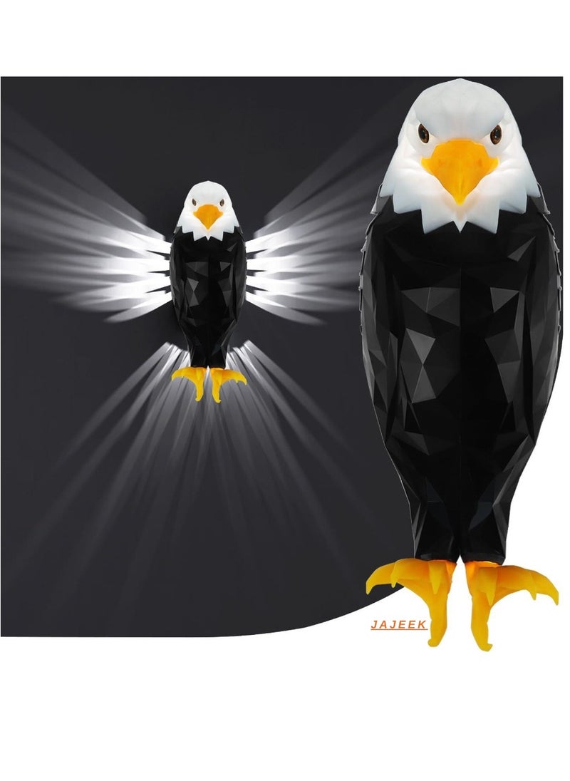 Bald Eagle Wall Light – American Eagle Night Light with Remote Control, Magnetic Wall Mounted Light for Bedroom, Living Room, Hallway, Battery Operated & Removable, Stunning Home Decor