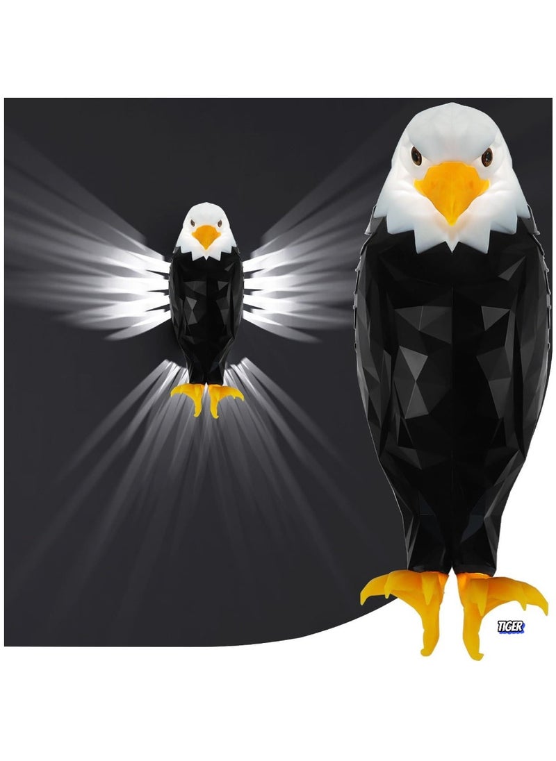 Bald Eagle Wall Light – American Eagle Night Light with Remote Control, Magnetic Wall Mounted Lamp for Bedroom, Living Room & Hallway, Battery Operated, Removable Charging Eagle Light