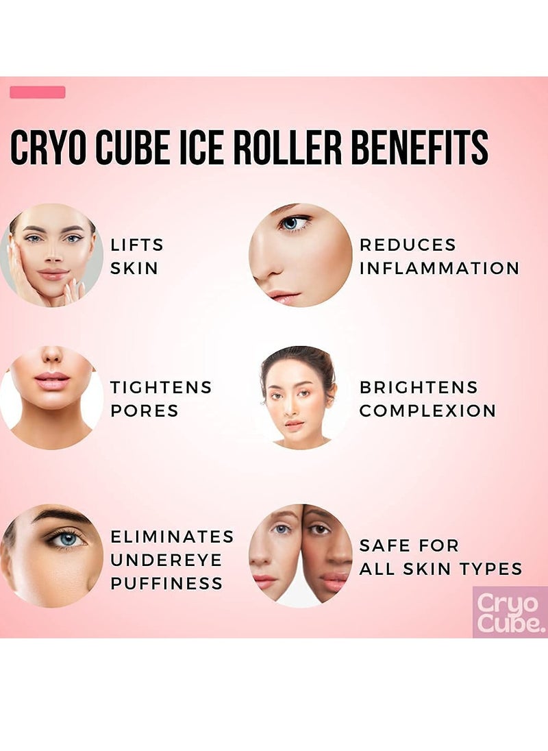 Ice Roller for Face, Eyes and Neck Naturally tone and tighten skin, de-puff eye bags, add a healthy glow Cryotherapy for face and neck which helps enhance skin elasticity (Pack of 1)