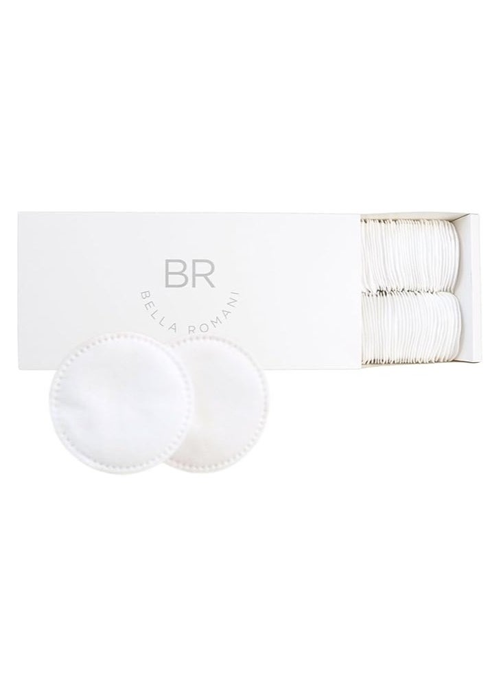 Cotton Rounds Makeup Remover Pads - Pack of 200 - Organic Pads, Lint Free, Eco-Friendly, Compostable, Unique Triple Layers & Ultra Soft - Nail Polish Remover (White, 200)