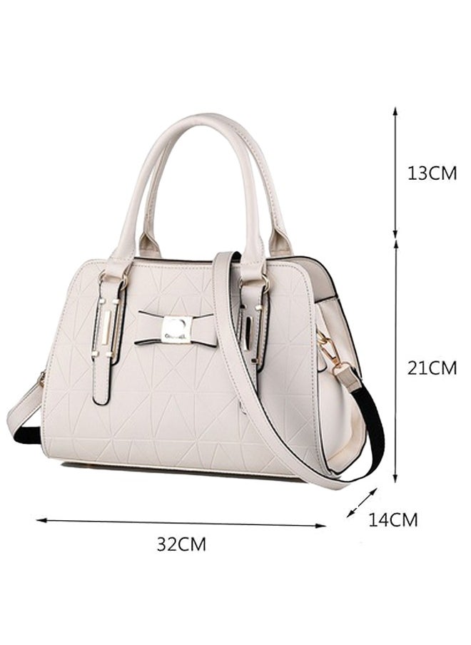 Women's Versatile Contrast Color Crossbody Bag Ladies Large Capacity Shoulder Bag Handbag Tote Bags Clutch Bag White Bow Tie