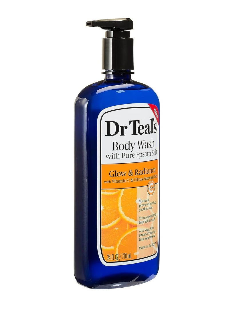 Body Wash with Pure Epsom Salt Glow and Radiance Vitamin C and Citrus Essential Oils Teal's 24 fl oz