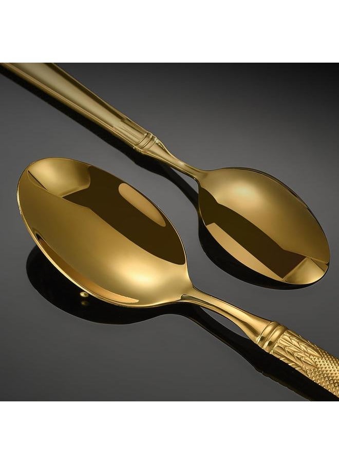 Matte Gold and Silverware Set 48 Pieces, 18/10 Stainless Steel Cutlery Set, 12-person Service, Kitchen Utensil Set, Flatware Set, Satin Polished and Dishwasher Safe (48pcs, gold)