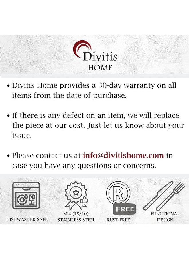 Divitis Home Sirius Silverware Set 20 Piece, 18/10 Stainless Steel Set for 4 (Dinner Spoons, Dinner Forks, Salad Forks, Dinner Knives, Teaspoons), Flatware Set, Cutlery Set, Forks and Spoons Set