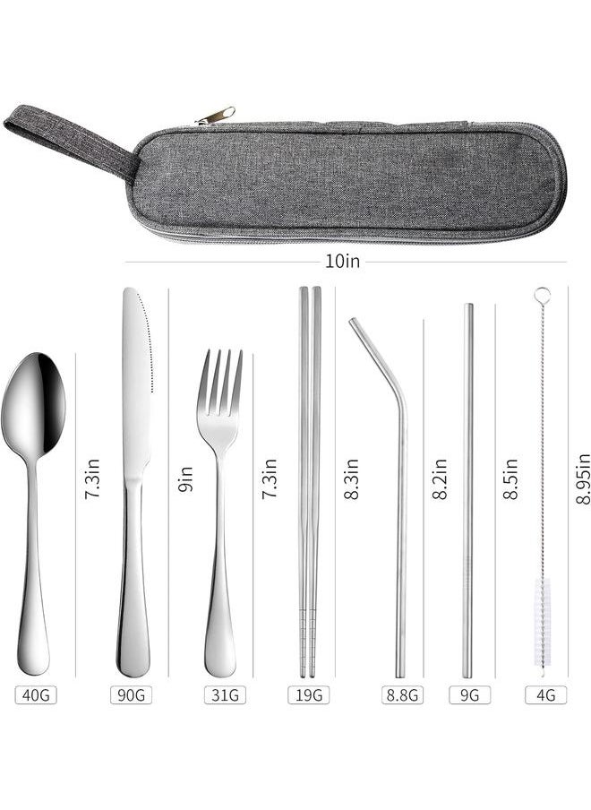 Travel Portable Cutlery Set With Box, Reusable Portable Cutlery Set For Travel And Home (YE)